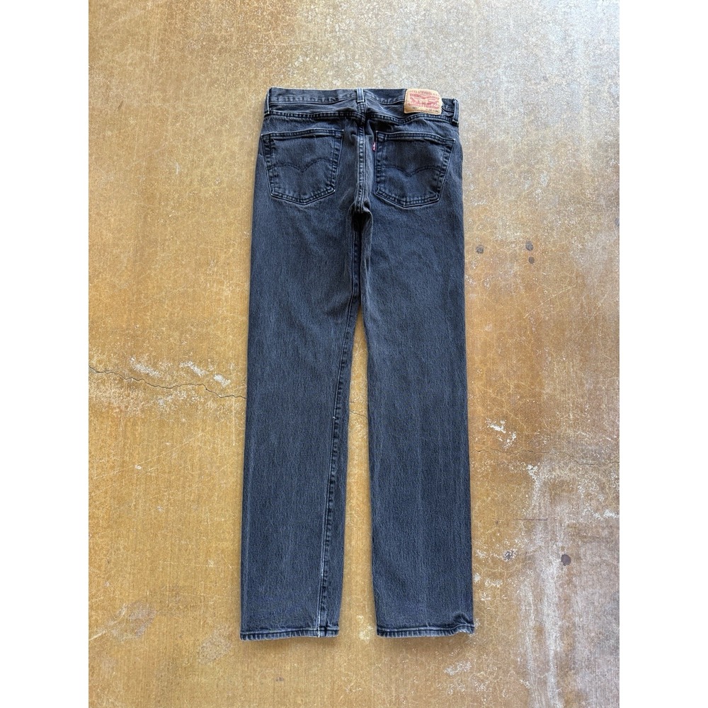 Levis Black 501 Straight Leg Original Fit Denim Jeans 30W X 31L Workwear